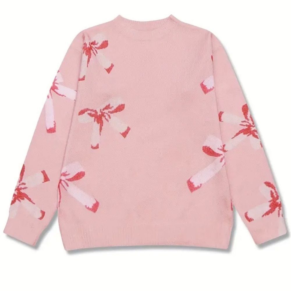 Pink Lush Bow Knot Pattern Sweater - Picture 2 of 4